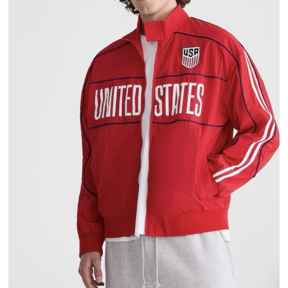Aéropostale US Soccer Full-Zip Track Jacket Bold White Spellout UNITED STATES XL